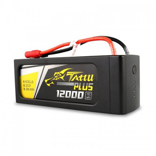 TATTU PLUS 12000mAh 6S 15C 22.2V リポバッテリー 産業ドローン用 プラグ付き