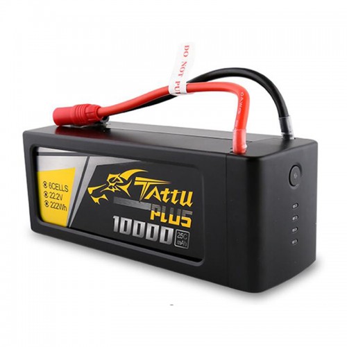 TATTU PLUS 10000mAh 6S 25C 22.2VLipoスマートリポバッテリー 農薬散布ドローン プラグ付き