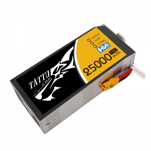 TATTU HV 25000mAh 10C 22.8V 6Sリポバッテリー 高圧版 UAV 産業ドローン 農薬散布ドローン用 XT90S