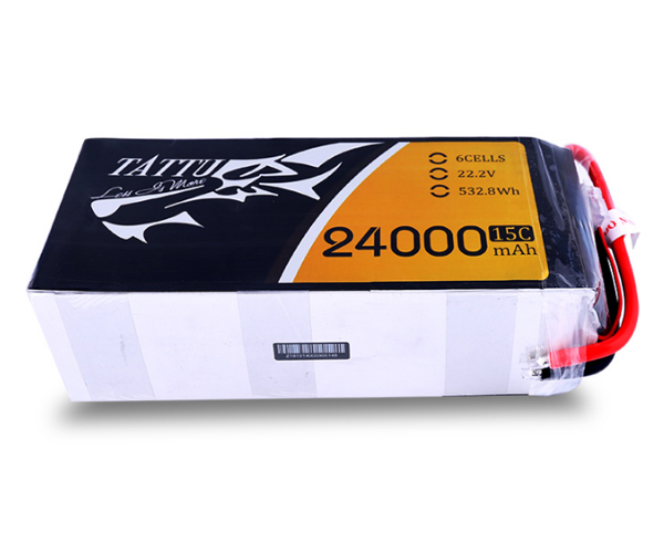 Tattu 6S1P 24000mAh 15C 22.2V リポバッテリー 大型マルチコプター